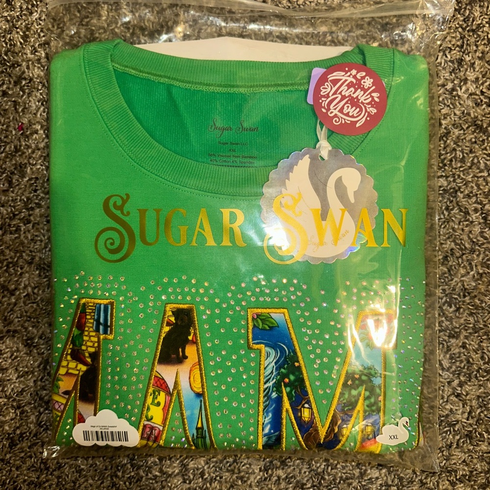 Sugar Swan Oz Mama Bling Crewneck NIB XXL